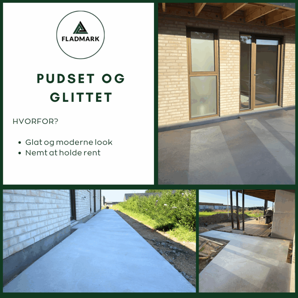 Pudset og glittet beton